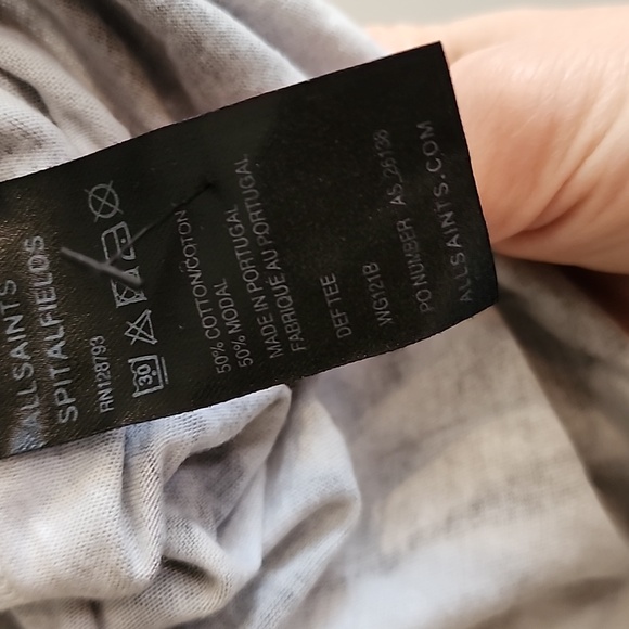 Allsaints Def Tee Sleeveless Gray Skull & Leopard Print Tank Top Us 0 - Picture 3 of 5